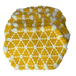 Vintage Yellow & White Placemats Set of 8